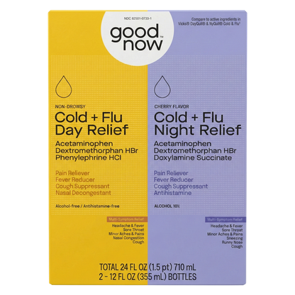 Goodnow Day & Night Cold + Flu Relief Liquid 2pk Cherry Flavor -12 fl oz