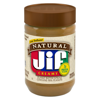 JIF Natural Peanut Butter Creamy Spread, 16oz.