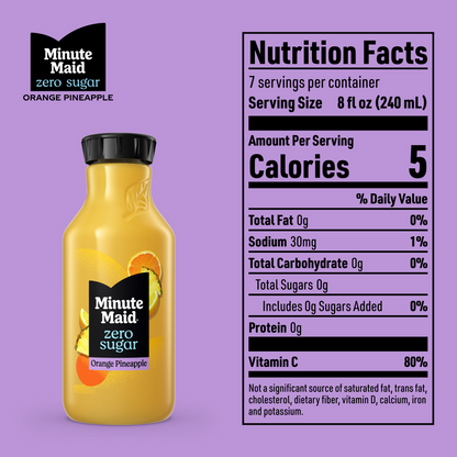 Minute Maid Zero Sugar Orange Pineapple 52oz Btl