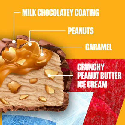 SNICKERS Ice Cream Minis, Milk Chocolatey, Caramel and Crunchy Peanut Butter Ice Cream Bars, 10ct