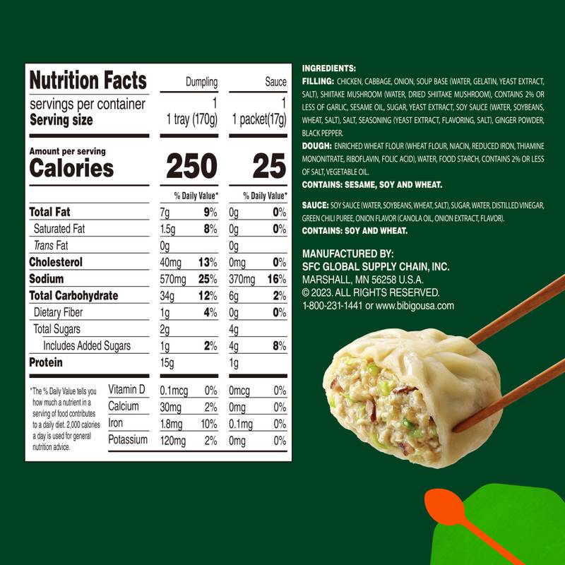 Bibigo Steamed Dumplings Chicken and Vegetable