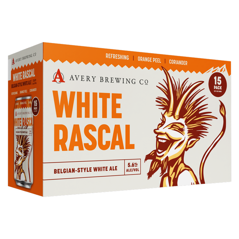 Avery Island Rascal Avery White Rascal 15pk 12oz Can 5.6% ABV - Avery Brewing – BevMo!