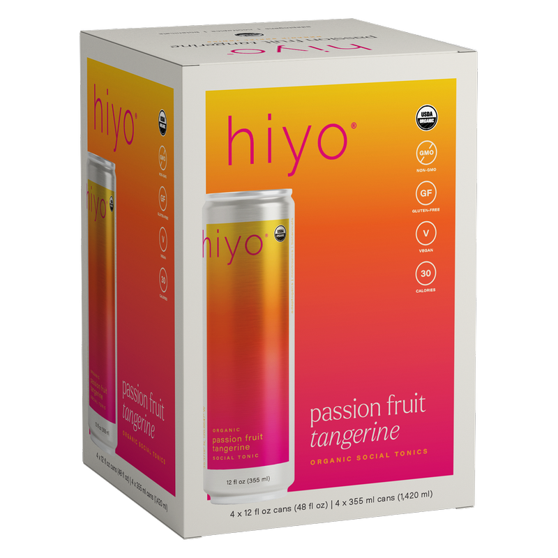 Hiyo Passion Fruit Tangerine 4pk 12oz Can