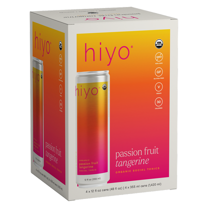 Hiyo Passion Fruit Tangerine 4pk 12oz Can