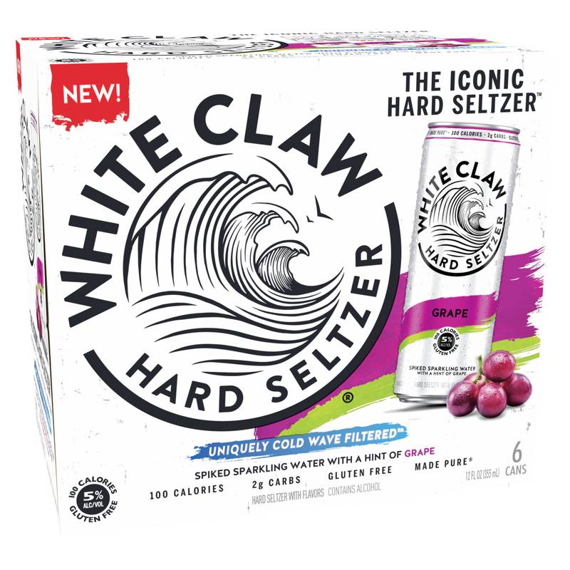 White Claw Grape 6pk 12oz Can 5% ABV - White Claw – BevMo!