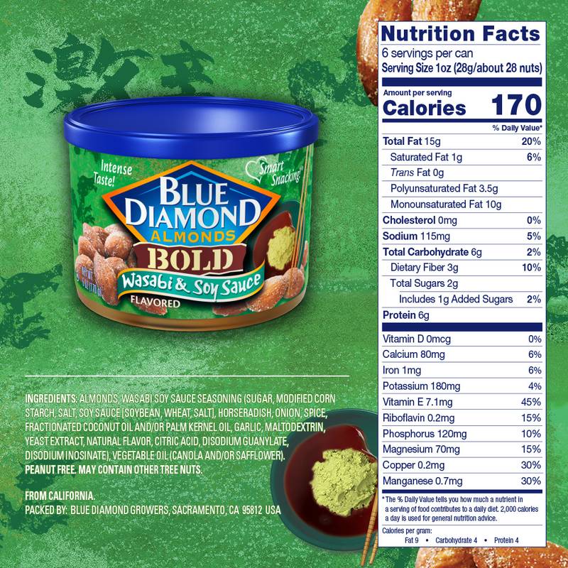 Blue Diamond BOLD Wasabi & Soy Sauce Almonds 6oz