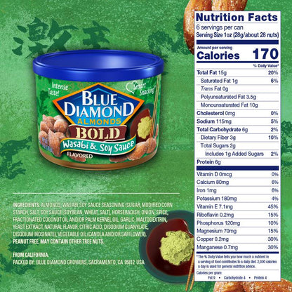 Blue Diamond BOLD Wasabi & Soy Sauce Almonds 6oz