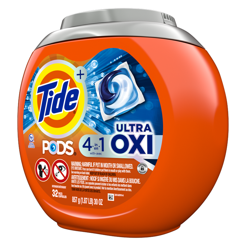 Tide PODS Liquid Laundry Detergent Pacs with Ultra Oxi 32ct