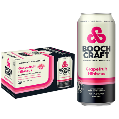 Booch Craft Kombucha Grapefruit Hibiscus 6pk 12oz Can - Boochcraft Booch Craft Kombucha Grapefruit Hibiscus 6pk 12oz Can - Boochcraft