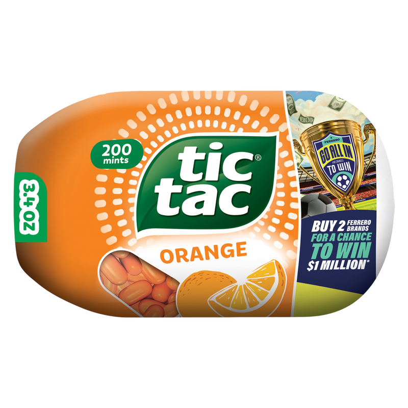 Tic Tac Orange Flavored Mints, On-The-Go Refreshment, 3.4 oz Bottle Pack
