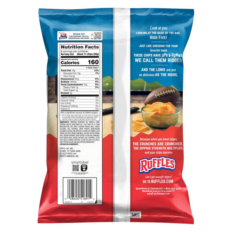 Ruffles Cheddar & Sour Cream, 8oz
