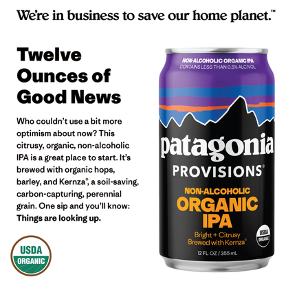 Patagonia Organic Non-Alcoholic IPA 6pk 12oz Can