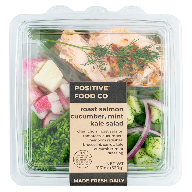 Salmon Kale Salad by Positive Food Co