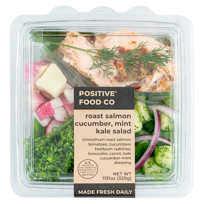 Salmon Kale Salad by Positive Food Co