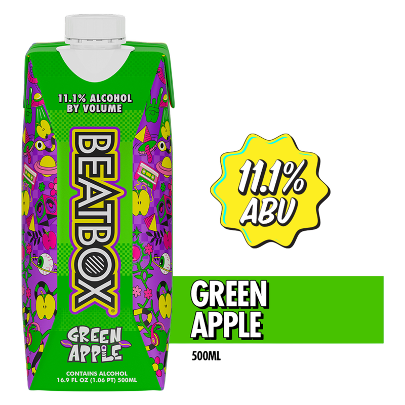 Beatbox Green Apple 500ml 11.1% ABV Wine Party Punch