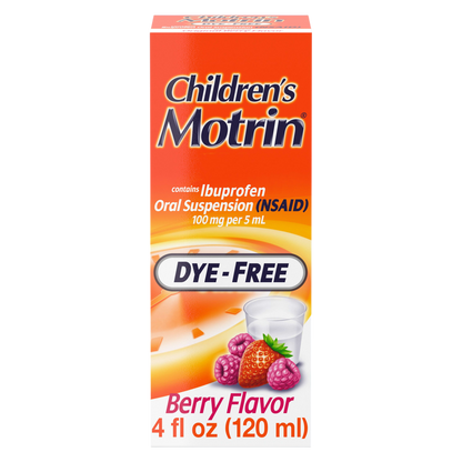 Children's Motrin Oral Suspension Dye-Free Berry, 4 Fl. Oz