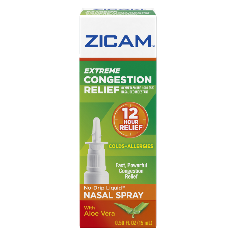 Zicam Extreme Congestion Relief No-Drip Nasal Spray with Soothing Aloe Vera, 0.5oz
