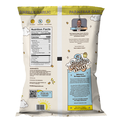 Be Happy Popcorn Parmesan Garlic 5oz
