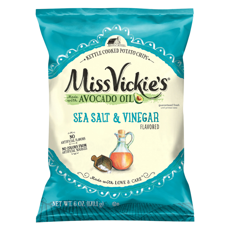 Miss Vickie's Kettle Cooked Potato Chips Sea Salt & Vinegar, 6oz