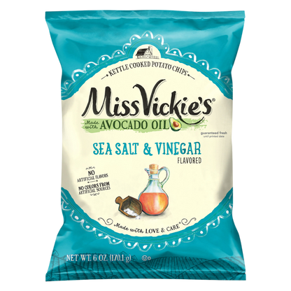 Miss Vickie's Kettle Cooked Potato Chips Sea Salt & Vinegar, 6oz