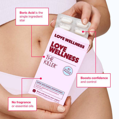 Love Wellness The Killer Boric Acid Vaginal Suppositories 14ct