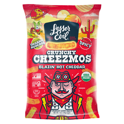 LesserEvil Crunch Cheezmos Blazin' Hot, 7oz