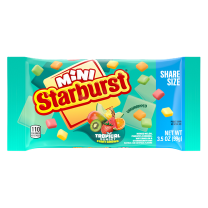 STARBURST MINIS Tropical Chewy Candy , Share Size, 3.5 oz
