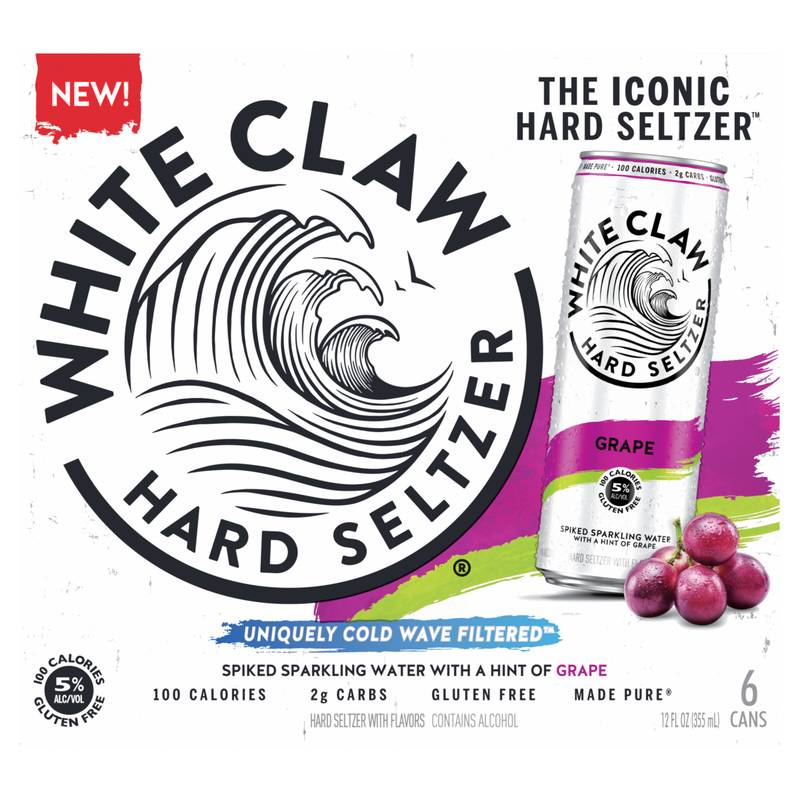 White Claw Grape 6pk 12oz Can 5% ABV - White Claw – BevMo!