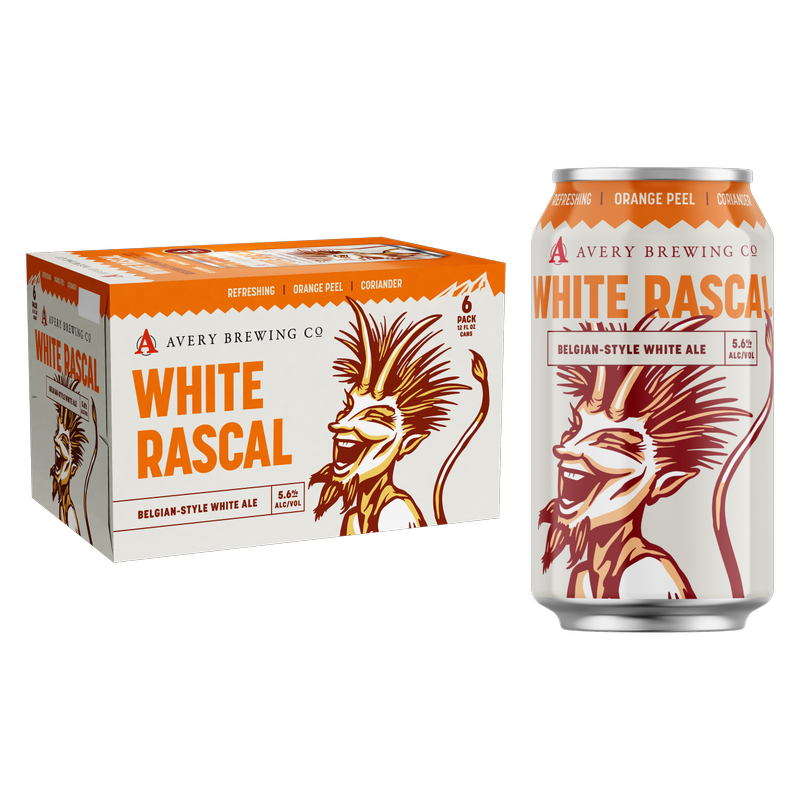 White Rascal Avery White Rascal 6pk 12oz Can 5.6% ABV - Avery Brewing – BevMo!