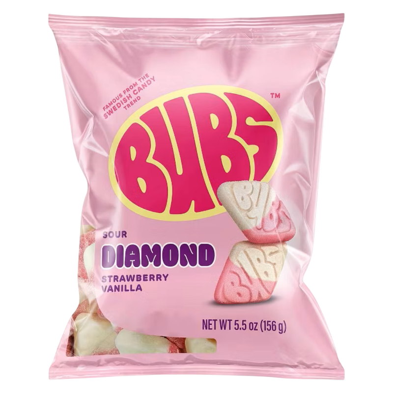 Bubs Sour Diamond Strawberry Vanilla, 5.5 oz