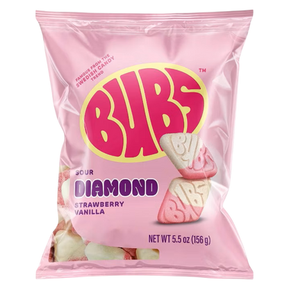Bubs Sour Diamond Strawberry Vanilla, 5.5 oz