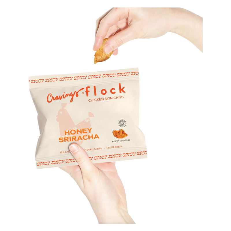 Flock Honey Sriracha Chicken Skin Chips 1oz