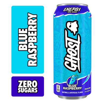 GHOST Energy Zero Sugar Blue Raspberry 16oz Can