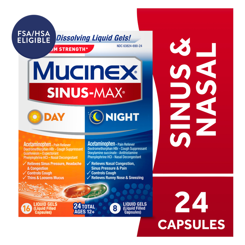 Mucinex Sinus-Max Liquid Gels - Day & Night 24 ct