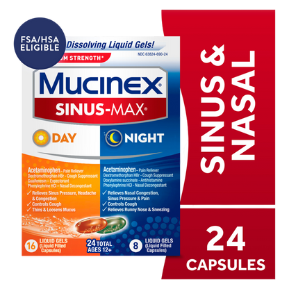 Mucinex Sinus-Max Liquid Gels - Day & Night 24 ct