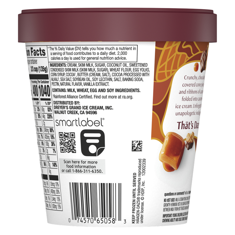 Haagen-Dazs Caramel Cone Ice Cream, 14oz.