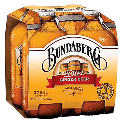 Bundaberg Diet Ginger Beer 4pk 375ml Btl