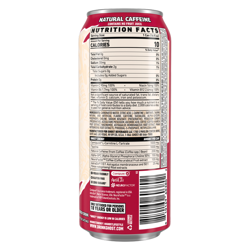 GHOST ENERGY Raspberry Cream 16oz Can - GHOST – BevMo!