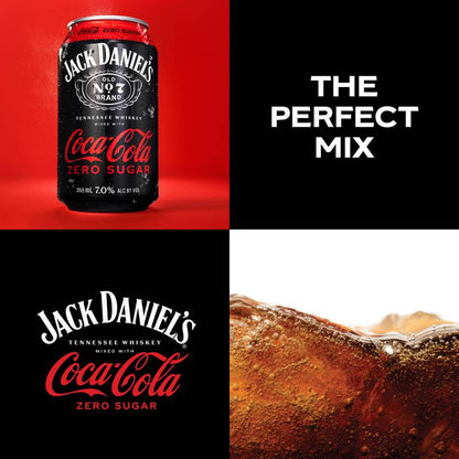 Jack Daniel's & Coca-Cola Zero 4pk 355ml Can 5% ABV