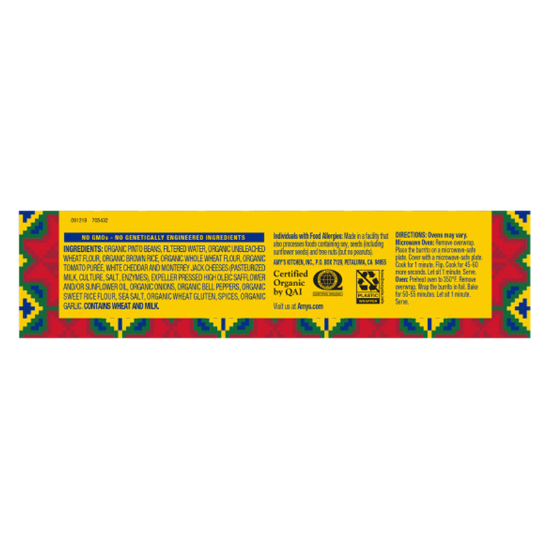 Amy's Kitchen Bean & Cheese Burrito 6oz