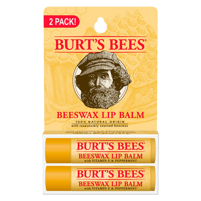 Burt's Bees Beeswax Lip Balm, 0.15oz, 2ct