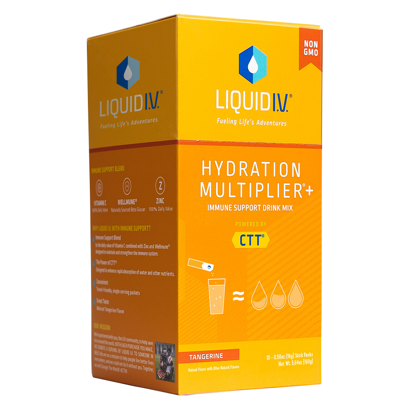 Liquid I.V. Hydration Multiplier + Immune Support Electrolyte Drink Mix Powder Tangerine 10ct Box