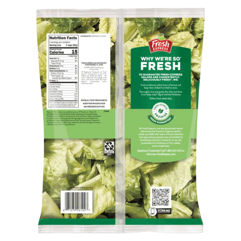 Chopped Hearts of Romaine - 9oz
