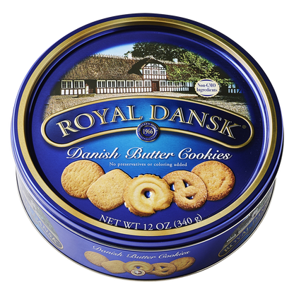 Royal Dansk Danish Butter Cookie Selection, Authentic Assortment of Original Butter Cookies, 12 oz tin