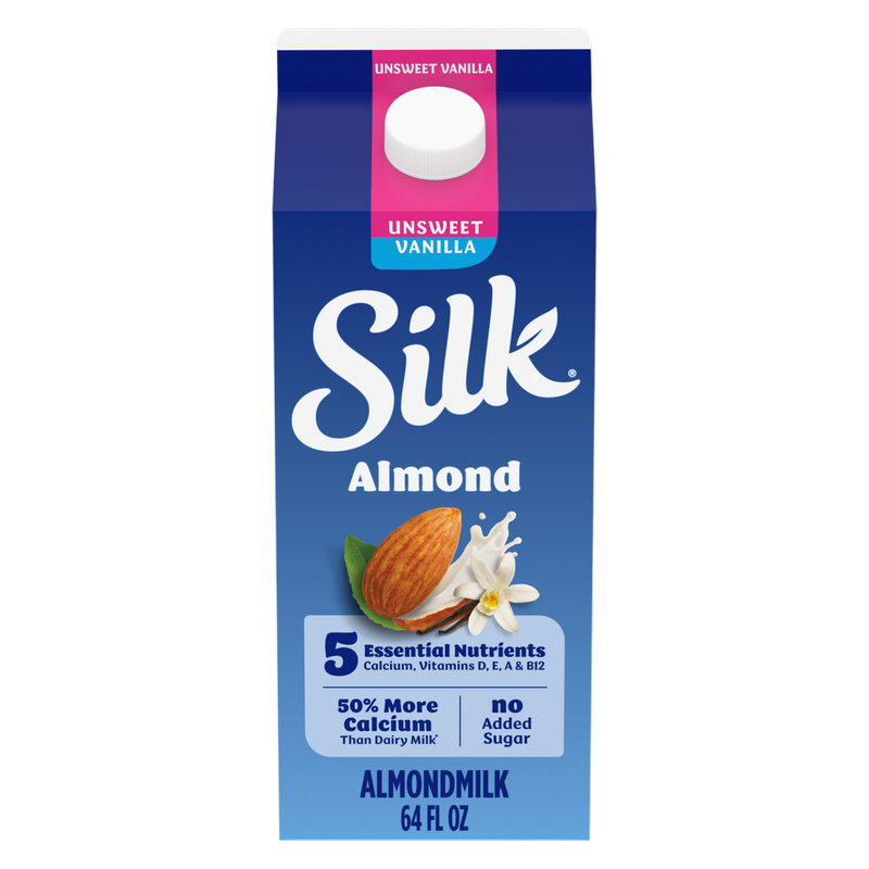 Silk Unsweetened Vanilla Almond Milk 1/2 Gallon