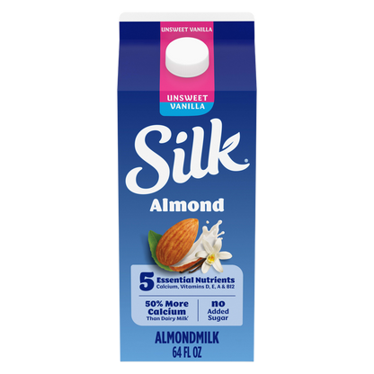 Silk Unsweetened Vanilla Almond Milk 1/2 Gallon