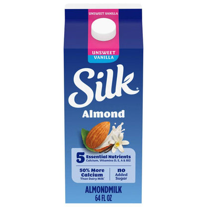 Silk Unsweetened Vanilla Almond Milk 1/2 Gallon