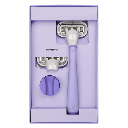 Flamingo Women's Lilac 5-Blade Razor with Replacement Blade Cartridge