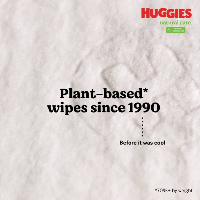 Huggies Natural Care Sensitive Baby Wipes, Unscented, 3 Flip-Top Packs (168 Wipes Total)