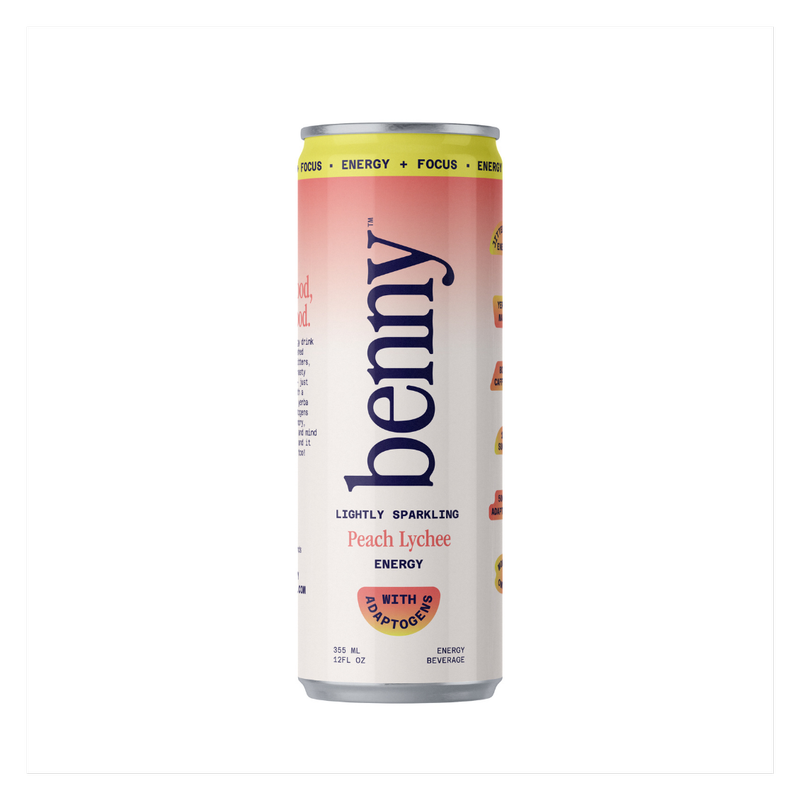 Benny Everyday Energy Peach Lychee 12oz Can